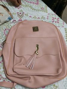 Cute Pink Faux Leather Backpack