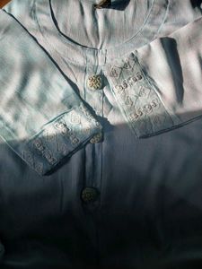 Elegant Light Blue Embroidered Kurta