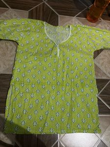 pretty green short kurta