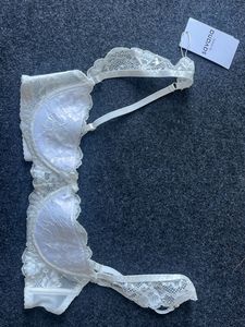 Savana Lace Trim White Bra