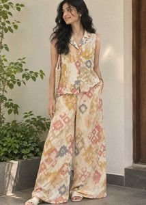 Boho Print Sleeveless Top & Pants Set