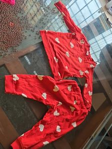 Adorable Heart Print Pajama Set