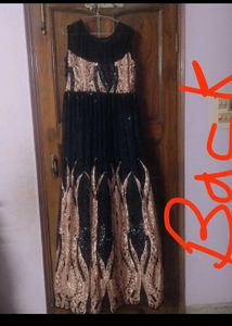 Elegant Black &amp; Gold Cocktail Gown
