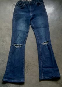 Distressed Flare Leg Jeans