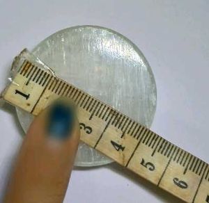 selenite mini disc plate stone cleansing charging