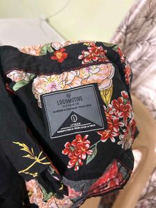 Men's Black Floral Print Shirt