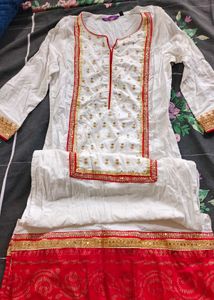 Embroidered White Kurta