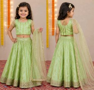 Beautiful Green Lehenga Choli for Girls