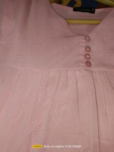 Pink Peplum Style Top For Womens With White Dotss