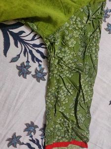 Green Embroidered Layered Kurta