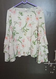 Floral Bell Sleeve Top