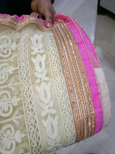 Stunning Pink Net Saree