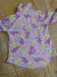 Abstract Print Collared Shirt