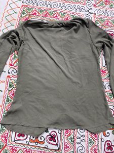 Chic Olive Green Button-Up Shirt