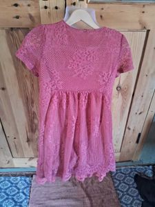 Pink Lace Tunic Top