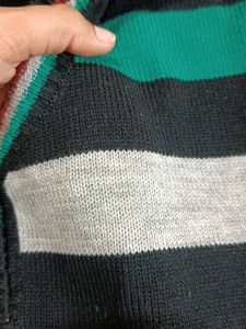Striped Hooded Sweater Tunic