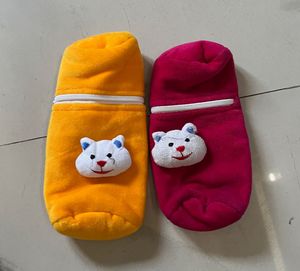 Cute Bear Soft Pouches (Set of 2)
