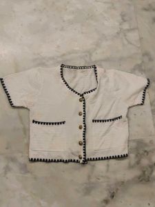 Chic White Cropped Cardigan