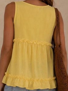 Yellow Ruffle Tank Top