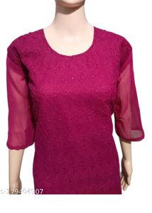 Pink Georgette Attractive Kurthi