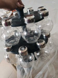 Rotating Spice Rack with Jars