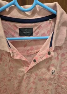 Men's Pink Geometric Polo T-Shirt