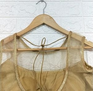 Gold Sequined Net Blouse