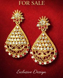 Exquisite Gold-Plated Gemstone Earrings