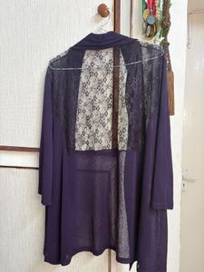 Purple Lace Detail Cardigan