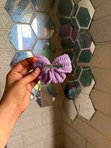 crochet bow hair clip🎀