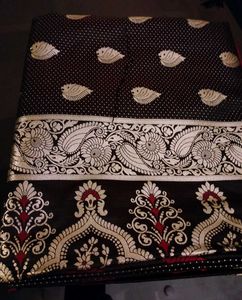 New coffee brown colour satin Silk saree with blou