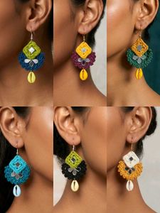 Boho Crochet earrings with Shells for navratri