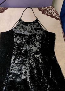 Elegant Black Velvet Mini Dress