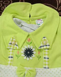 Cute Green Baby Dress with Matching Bag