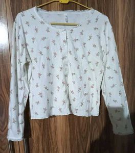 Floral Button-Up Long Sleeve Top