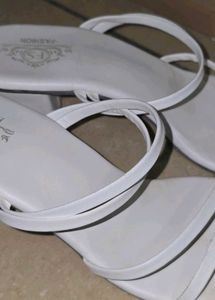 White Strappy Flats