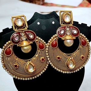 Kundan Gold Design Earring
