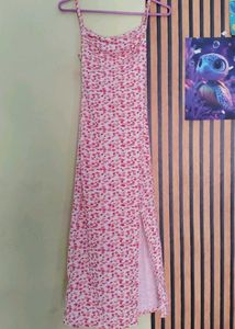 Cute Floral Print Midi Dress