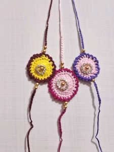 Handmade Crochet Rakhi Set of 3🌸