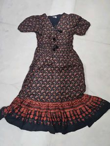 Bohemian Floral Print Midi Dress