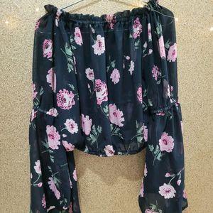 georgette cropped top