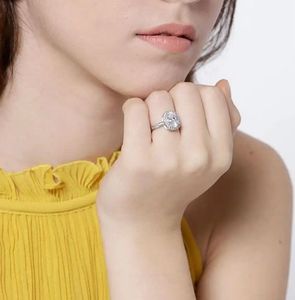 Sparkling Cushion Cut Engagement Ring