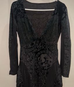 Velvet Dragon Print Dress