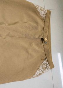 Khaki Lace Detail Trousers