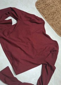 Maroon Long Sleeve Top
