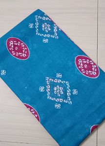93)Beautiful Blue Bandhani Saree