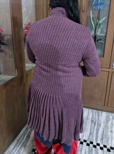 Stylish Purple Knit Cardigan