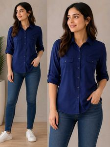Classic Blue Button-Up Shirt