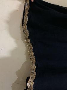 Elegant Black Kurta with Lace Trim