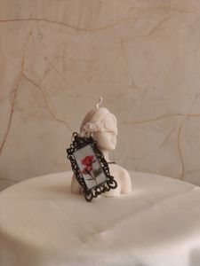 Real Antique Rose Floral Necklace Pendant